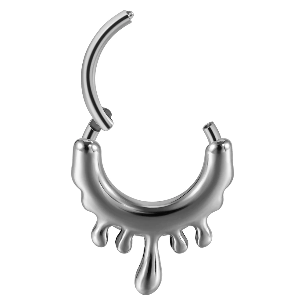 Dramlee Stianless Steel 16G Fuid Ox 헤드 Septum 후프 링 해골 힌지 세그먼트 코 리모콘 Daith Rook 귀걸이 피어싱 쥬얼리
