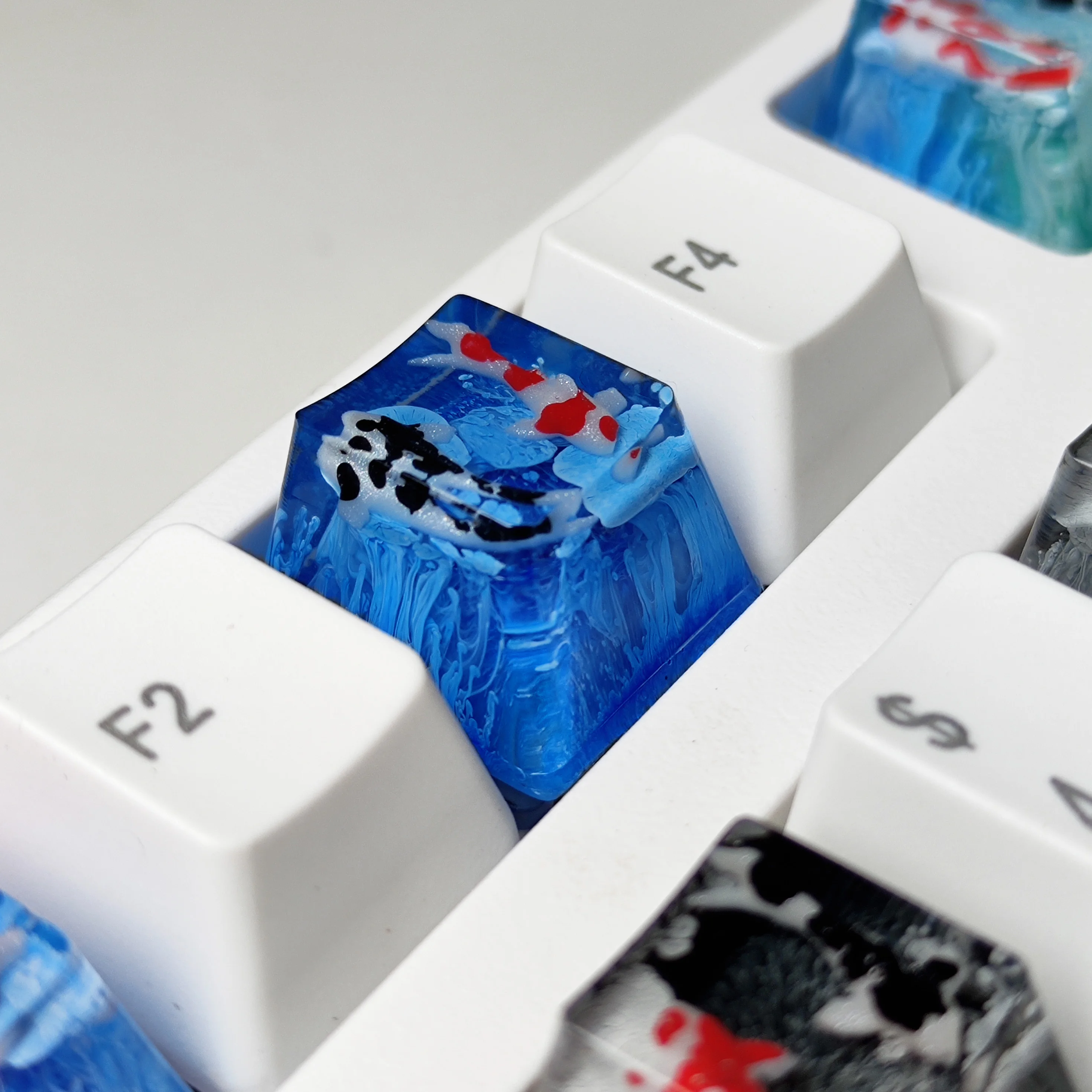 Cenário personalizado, Koi Resina Keycaps 1U, Teclado