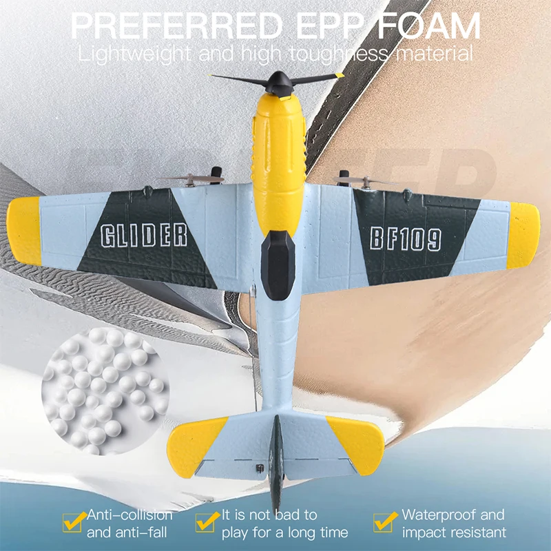 Avion radiocommandé BF109 Professional 2.4G, planeur en mousse EPP, jouet volant pour enfants_voghion.com
