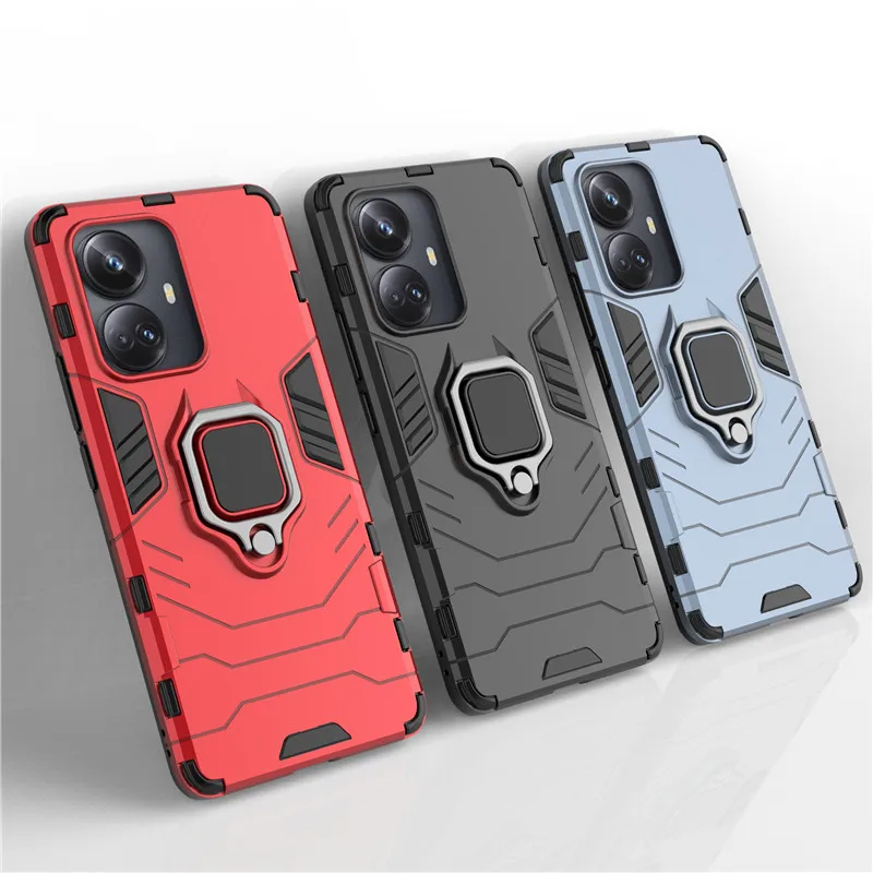 Per Realme 10 Pro Plus Custodia Cover Realme 11 10 9 Pro Plus 9I 8I Ring Holder Custodie Per Telefono Paraurti Per Realme 10 Pro Plus Funda