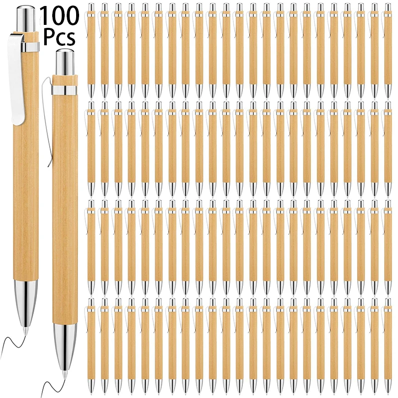 100Pcs Environmental Protection Bamboo Pen Bamboo Wood Material Ballpoint Pen Press Pen 50pcs 100pcs 1000pcs original ms0402esda 05 0402esda 05n 0402esda 05 package 0402esd protection diode 5 5v 5pf