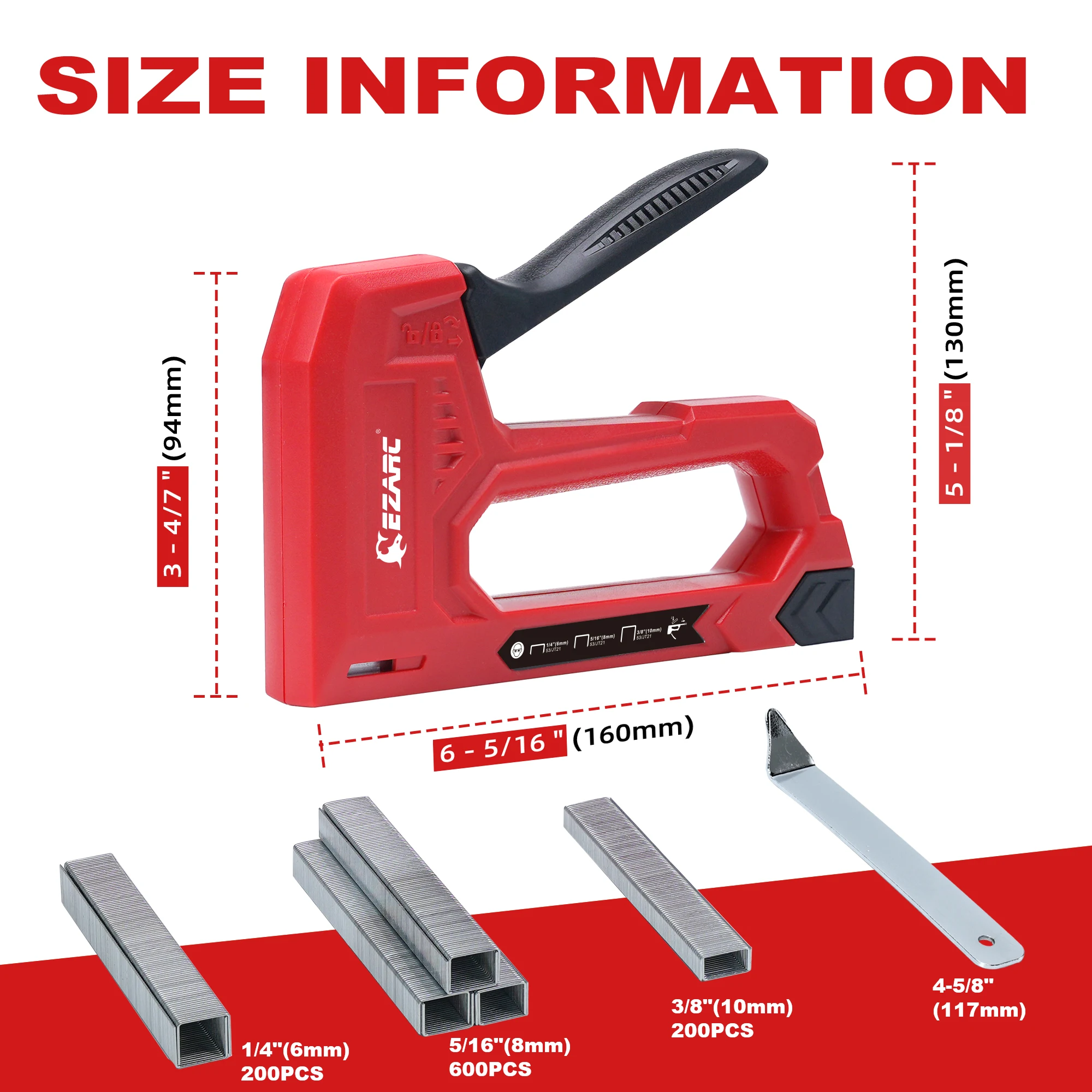 EZARC Hand Staple Gun Kit for Woodworking with 1000 Staples and Staple Remover, Light Duty Stapler and Nail Gun for DIY Crafts 2