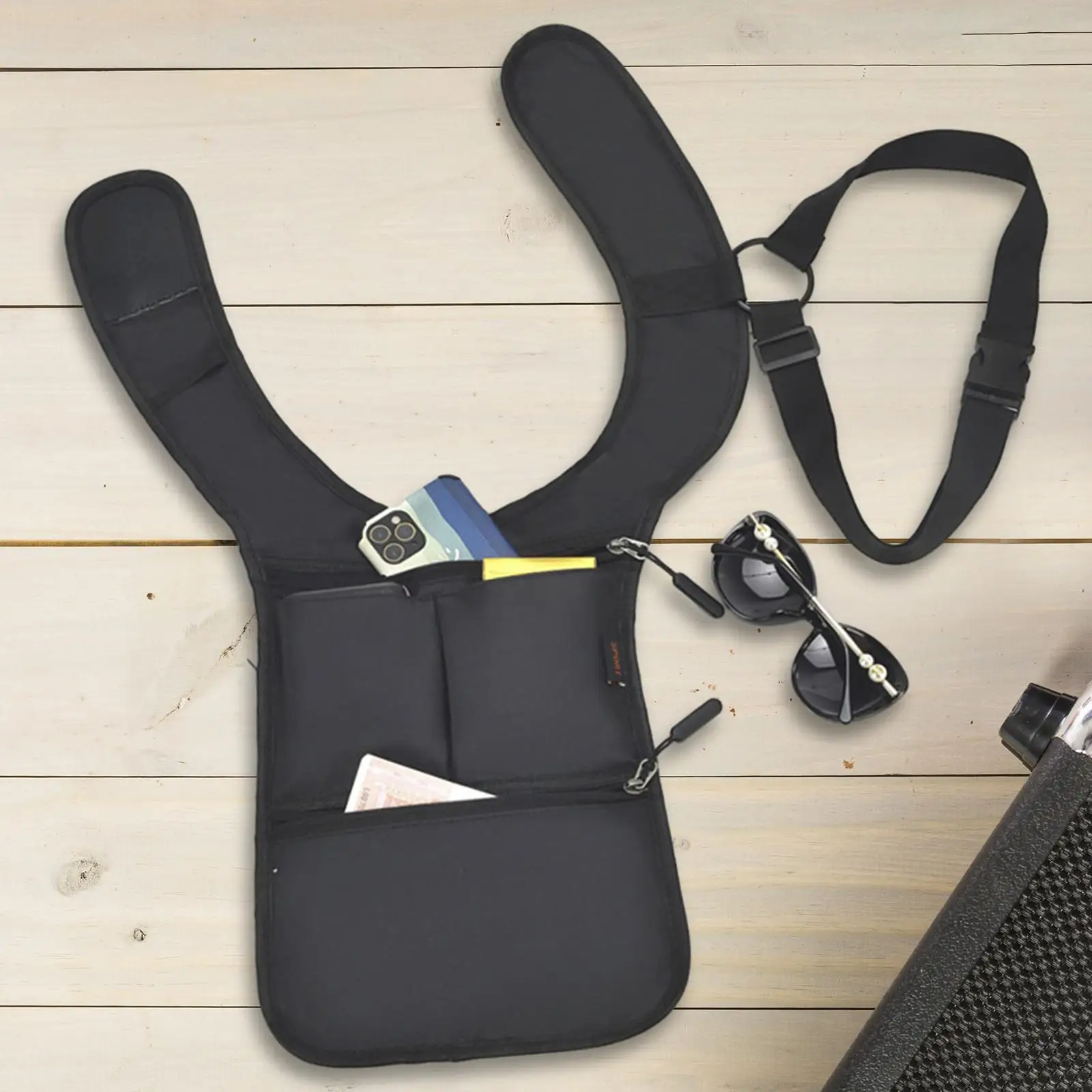 Verborgen Onderarm Schoudertas Onzichtbare Multi Pockets Mannen Vrouwen Zwart Casual Dagrugtas Draagbare Telefoon Holster Voor Sport Reizen