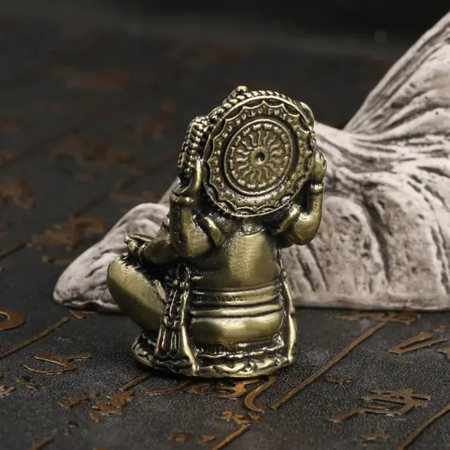 Mini Statue Vintage Ganesha en laiton, Statue de poche inde thaïlande, éléphant, Sculpture de dieu, pour la maison, le bureau, décoration, cadeau 6