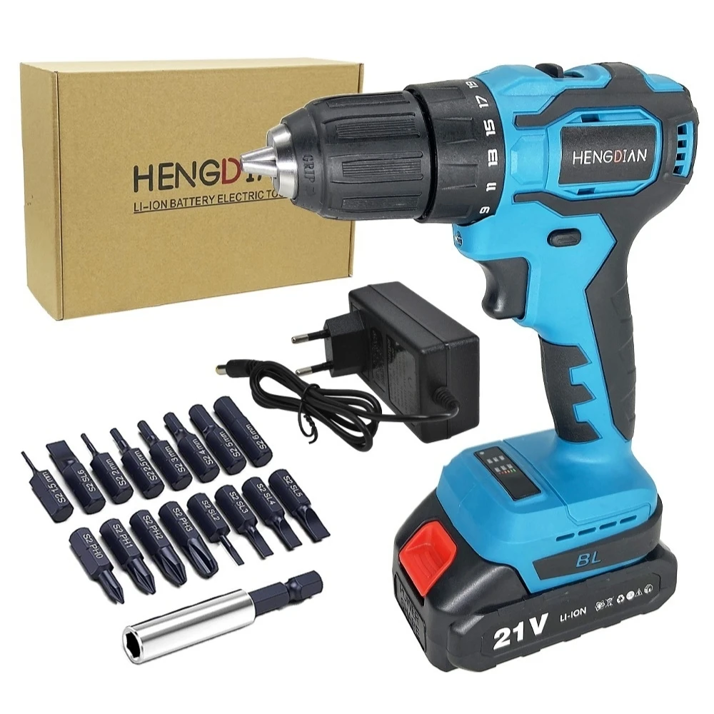 20V Cordless Brushless Electric Impact Drill 100Nm Multi-function Mini For House Renovation Power Tool