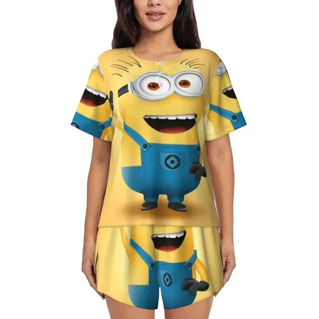 One Piece Minion Nightgown Shorts Minion Pajamas For Adults