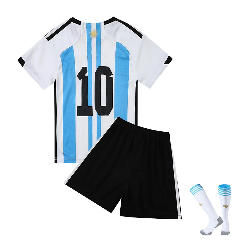 Boys' Soccer Jerseys Ronal_do #10 and #7 Jersey For Kids Mess_i Football Youth Jerseys Shirt Gift Children 3 Piece Set