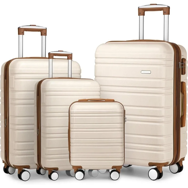 

Luggage Sets 4 Piece, Expandable Hardside Suitcase Sets with Spinner Wheels TSA Locks, Lightweight Rolling luggage