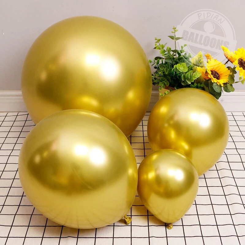 

10pcs 5/10/12/18inch Gold Metallic Latex Balloons Pearly Metal Balloon Gold Colors Globos Wedding Birthday Party Supplies Ballon
