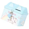 Unicorn Piggy Bank for Girls Banks Kids Cartoon Present House Shape Pink Tinplate 3