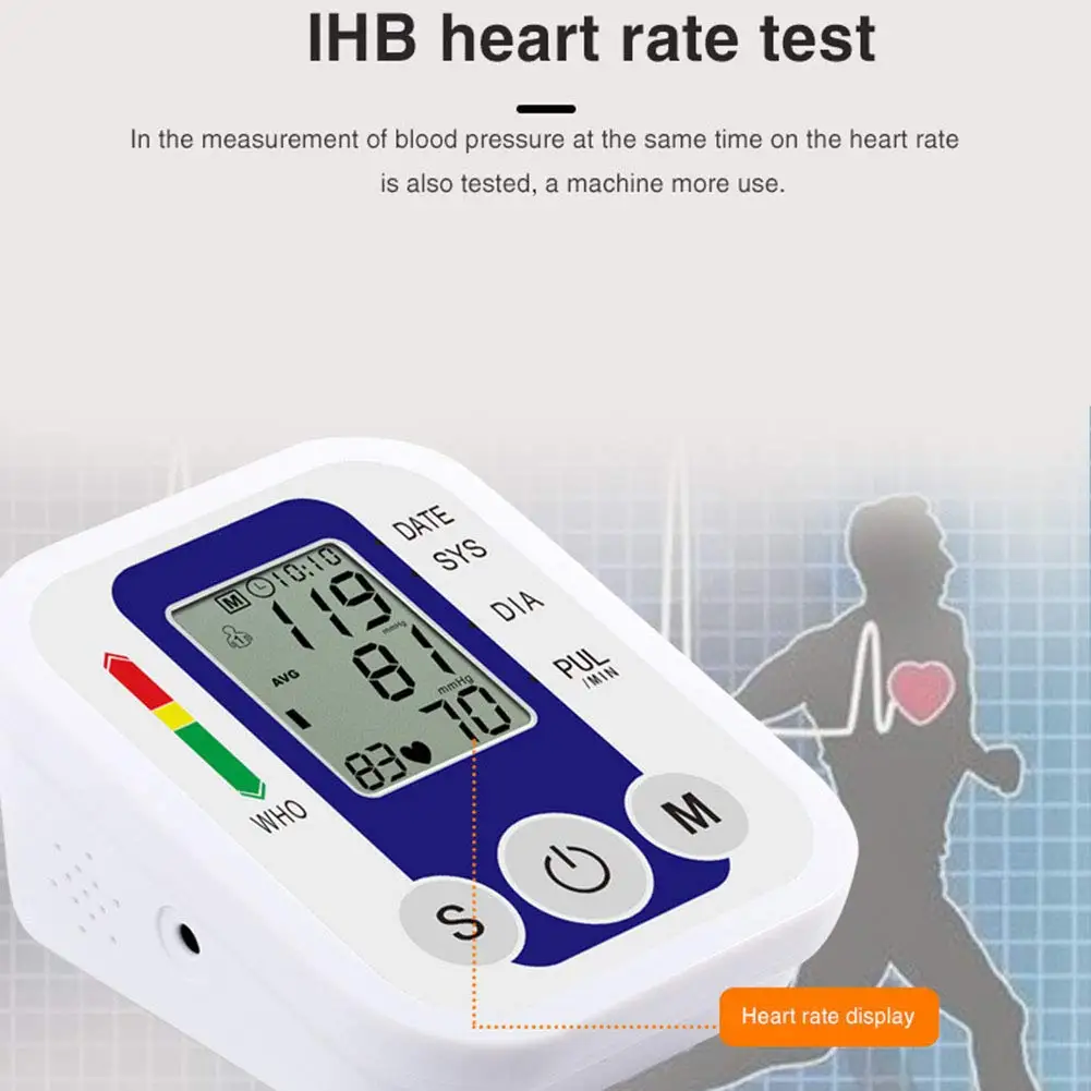 English Voice Automatic Tonometer Arm Blood Pressure Monitor Pressure Sensor Monitor Equipment Digital Tensiometer LED Display 3