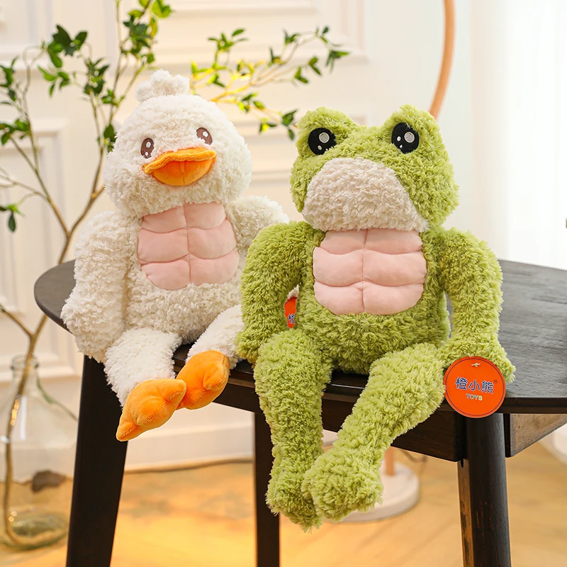 

Милая мышечная лягушка Кукла Плюшевая Игрушка фитнес утка кукла бойфренд подушка подарок кукла дает девушке