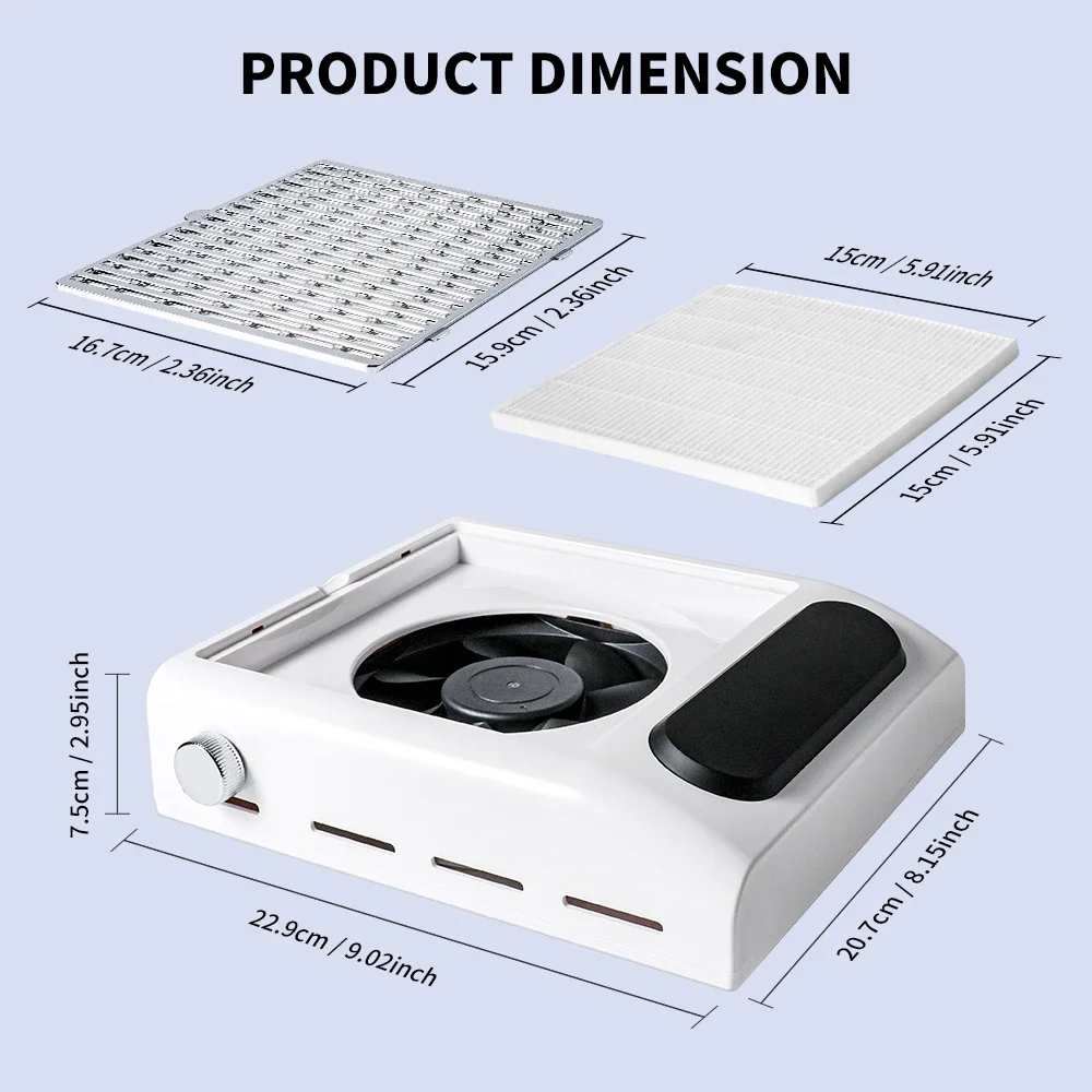 Nail Dust Collector Powerful Suction Low Noise Professional Manicure For Nails Acrylic