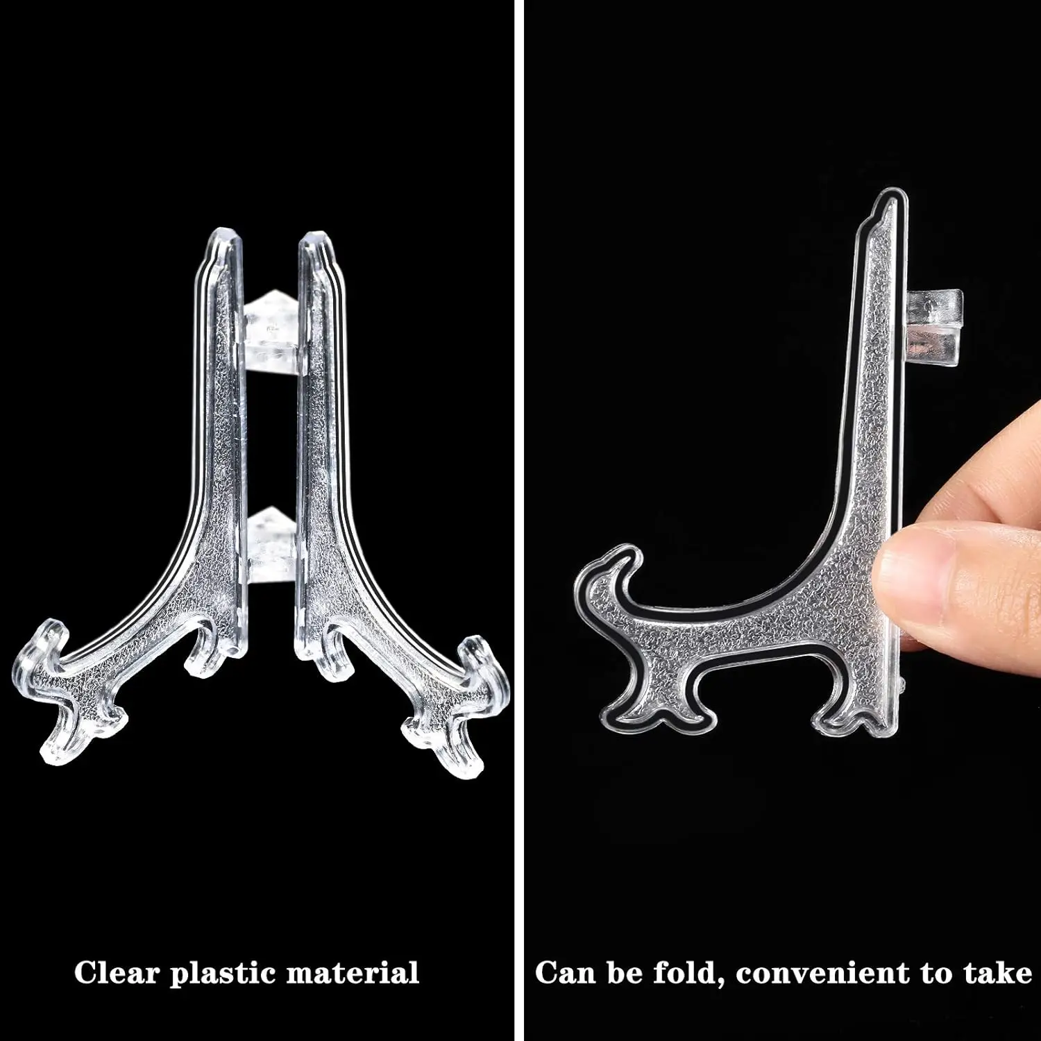 1/12PCS Acrylic Easels Table Top Plate Holder Clear  Plastic Dish Bowl Display Stand Rack Wedding Photo Frame Storage Decoration 4