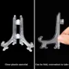 1/12PCS Acrylic Easels Table Top Plate Holder Clear  Plastic Dish Bowl Display Stand Rack Wedding Photo Frame Storage Decoration 4