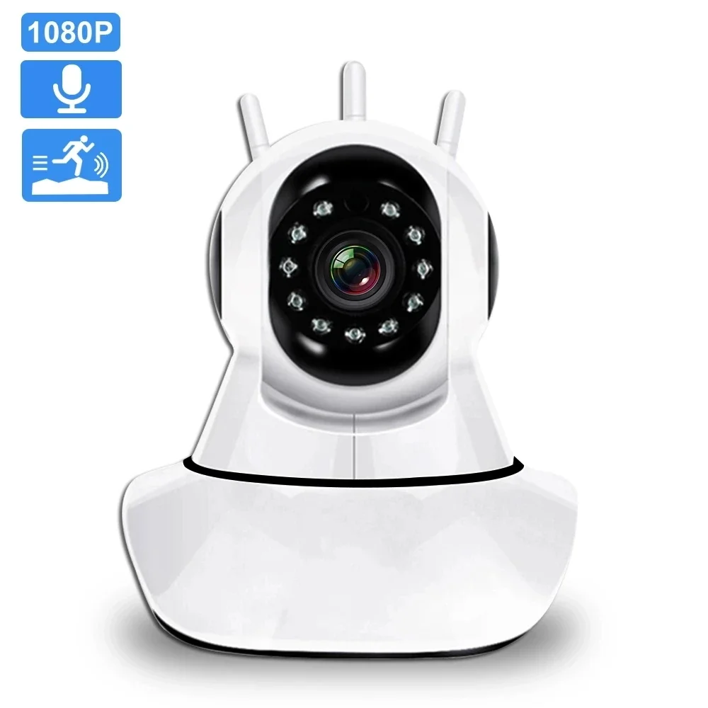 

Surveillance Camera1080p Wifi Ip Camera Infrared 360º Rotation 3 Antennas 3 Antennas Wifi Ip Camera Security Protection