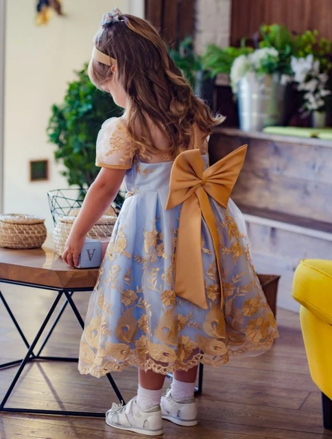 Meninas vestido crianças vestidos pequena princesa flor menina vestido  longo vestido de casamento crianças festa de natal roupas 1 2 3 6 8 anos -  AliExpress