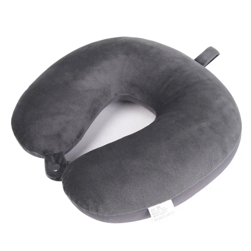 Memory Foam Travel Pillow with Snap Strap and Soft Cover