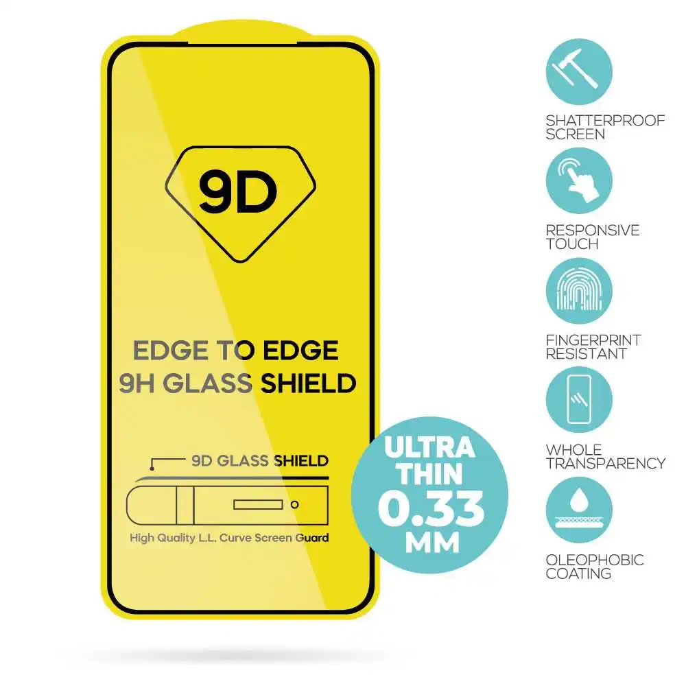 Protettore Di Vetro Temperato Proteggi Schermo 9D Nero Per Samsung Galaxy S22