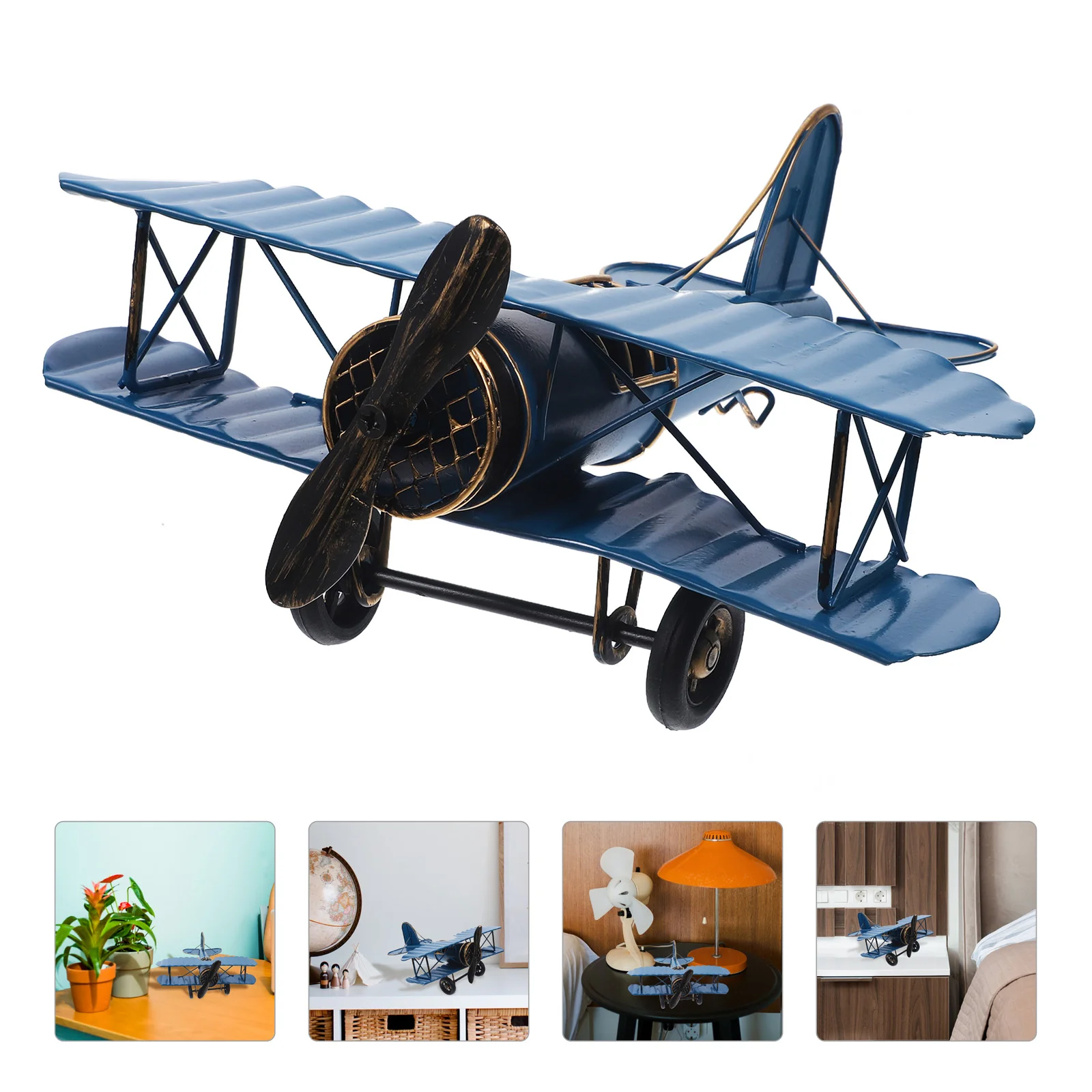 

Airplane Model Ornament Vintage Metal Retro Style Planes Decorations Adornment Ornaments Craft Home