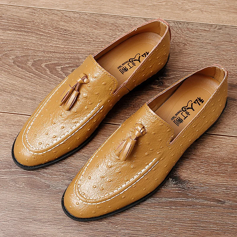 Brand White Tassel Men's Leather Shoes Casual Moccasin Homme Men's Oxford Shoes Flat Men's Boat Shoes Business Men's Loafers