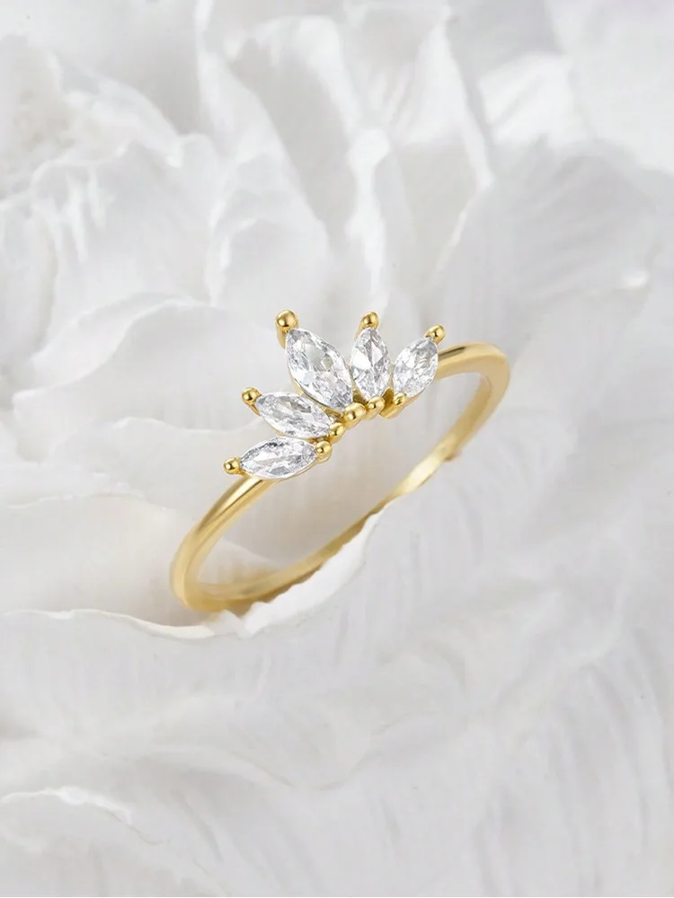 Ringe aus 925er-Sterlingsilber, klassisch, zart, wunderschön, Zirkon-Kronenringe für Frauen, Hochzeit, Verlobung, Mode, hochwertiger edler Schmuck – Detail 10