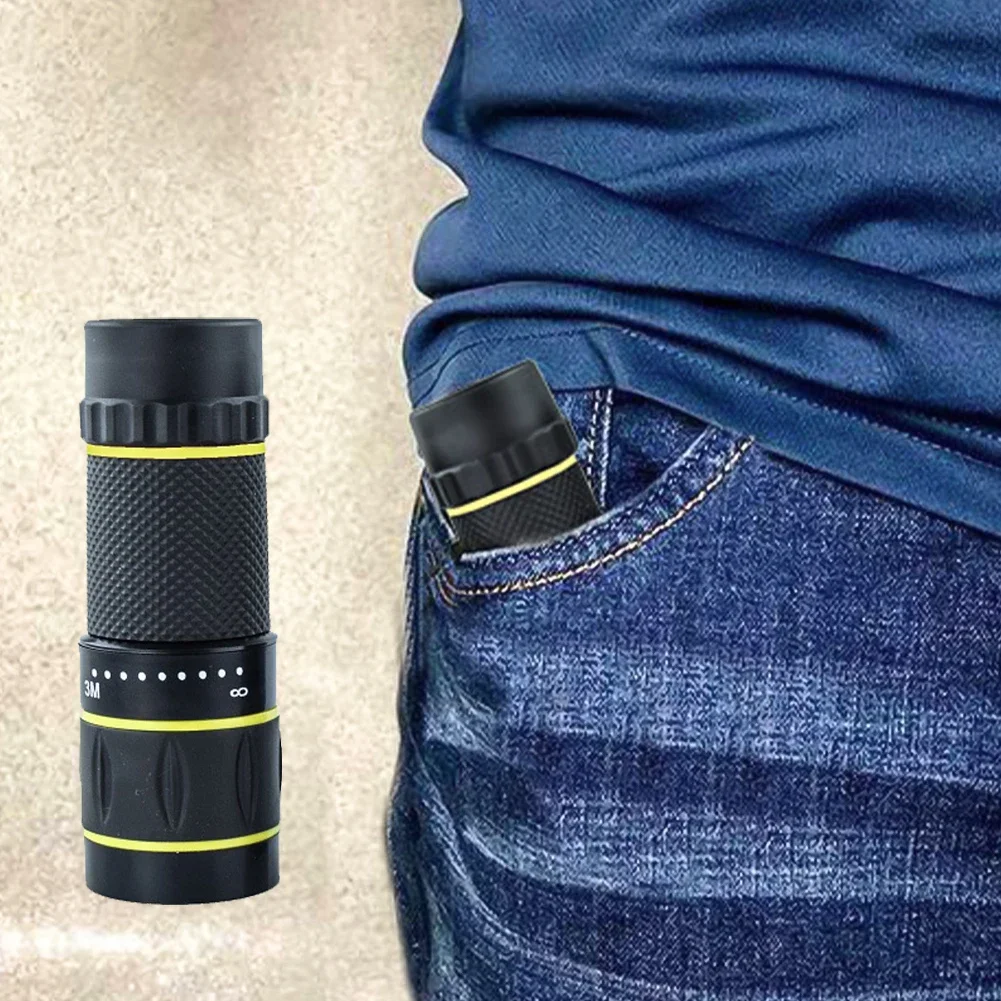 High Quality 10x22 Monocular Telescope Zooming Focus Green Film Pocket Monocular Portable Optical Hunting Tourism Scope