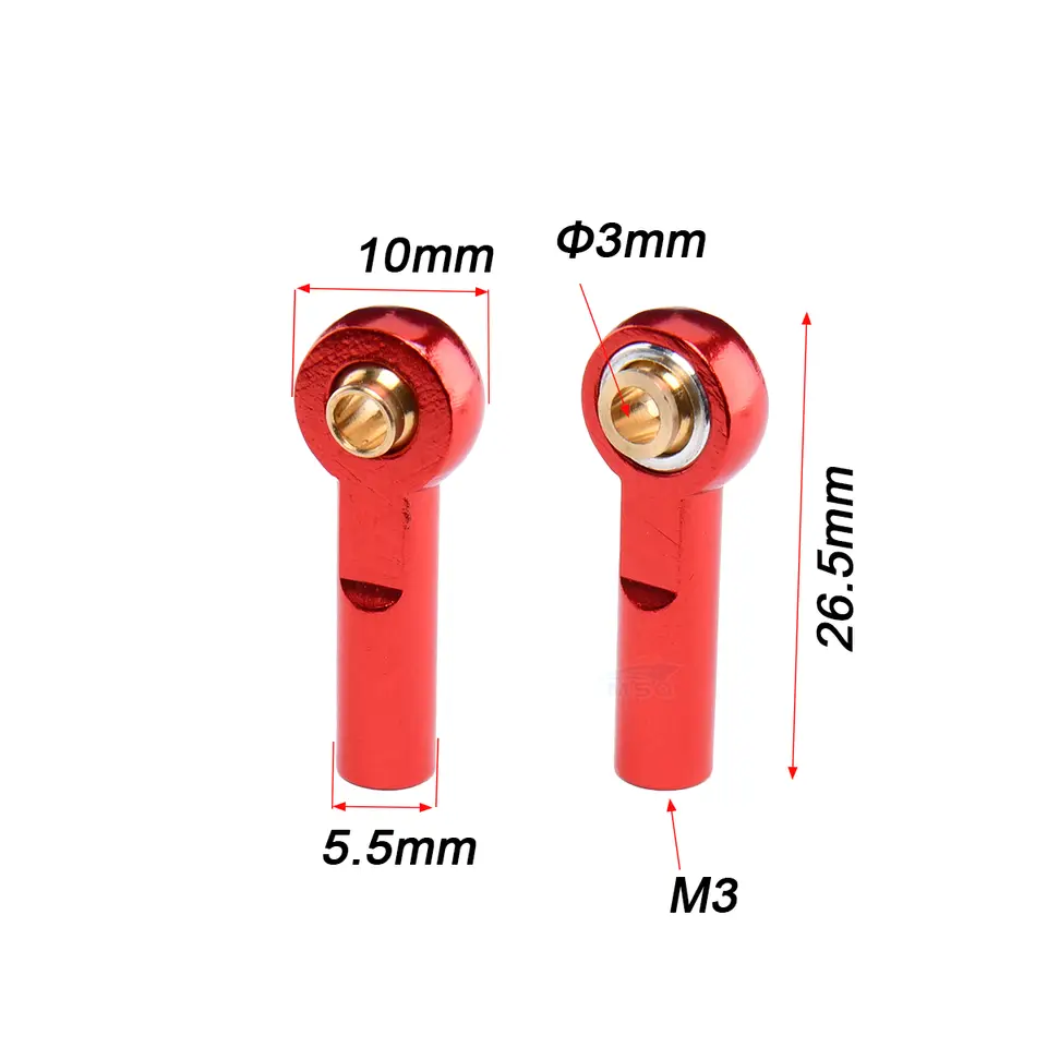 10PCS Aluminum Alloy M3 Link Rod End Ball L18mm/20mm/26mm Metal Rod End Ball For Rc Boat Airplane RC Crawler Car Truck Buggy image 3