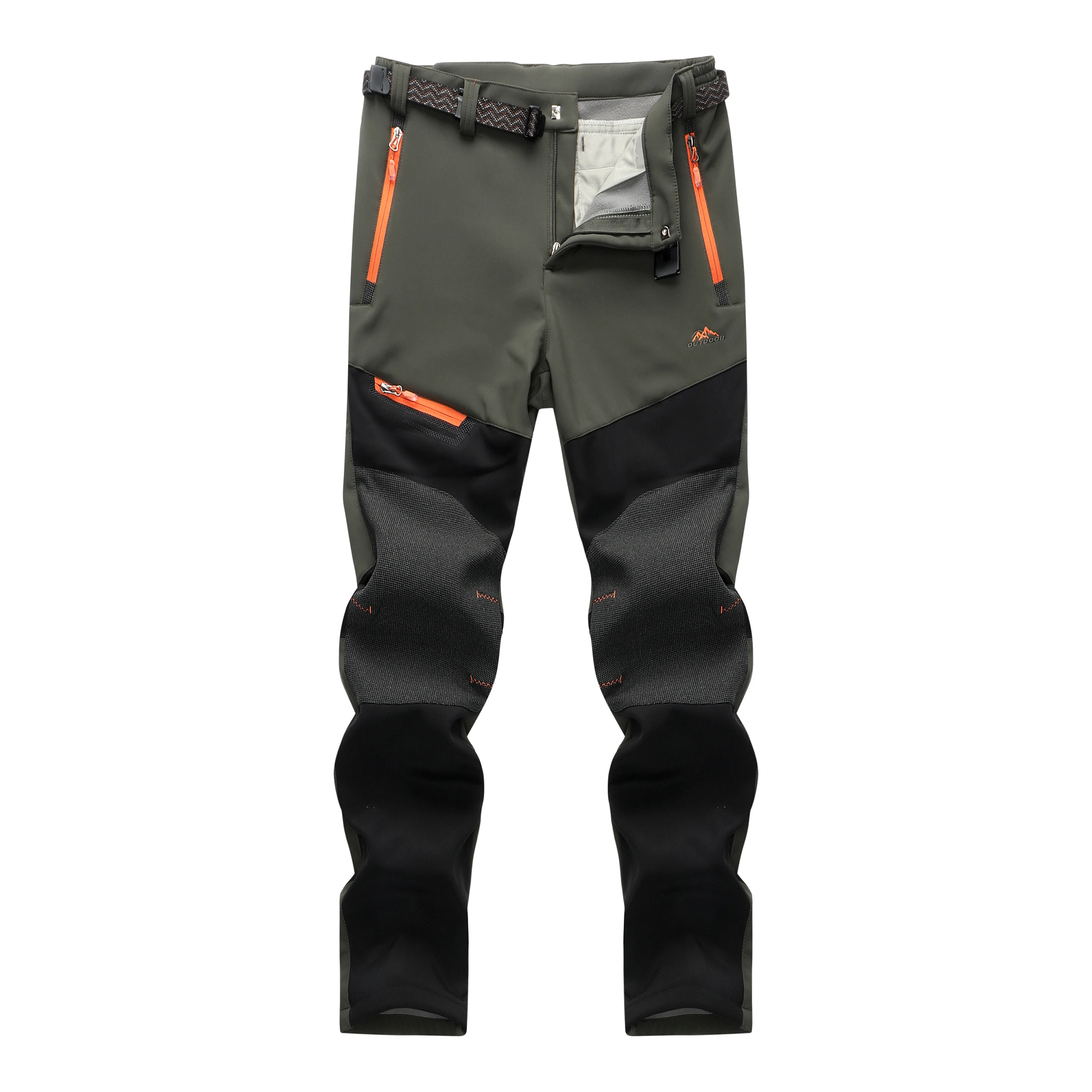 Men's Waterproof Hiking Pants Outdoor Fleece Lined Snow Ski Pants Winter Softshell Snowboard Pants 3