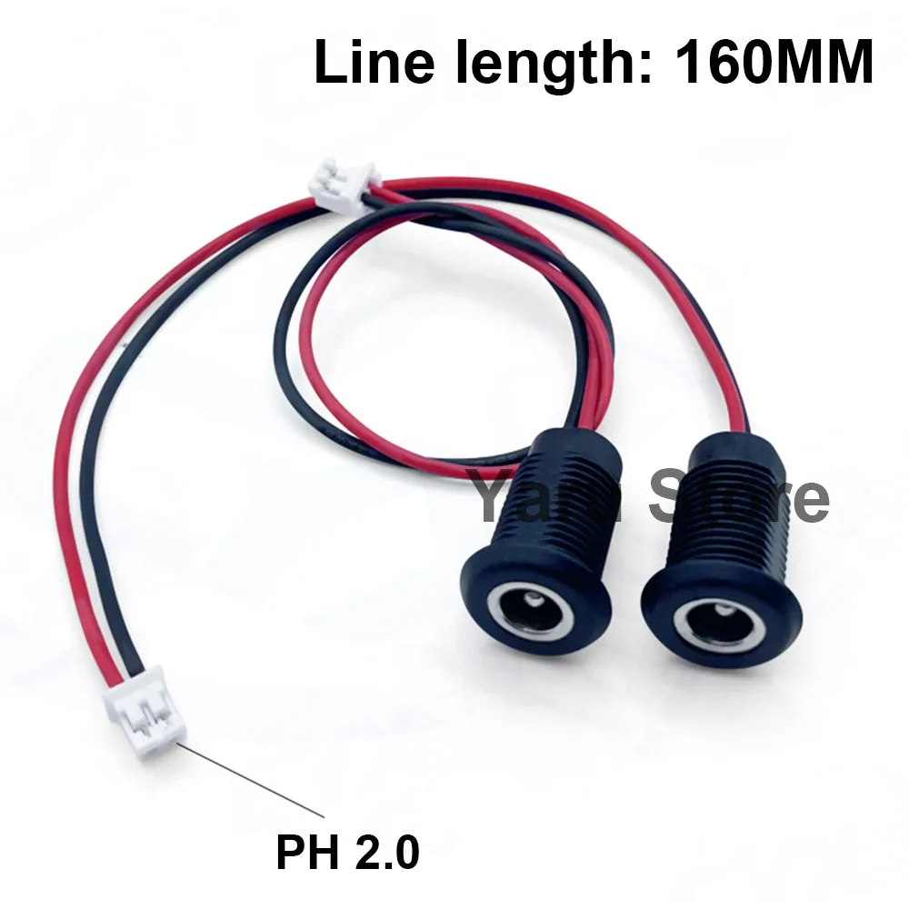 DC 5.5 x 2.1mm 5521 소켓 DC 전원 공급 장치 잭 소켓 플러그 암 패널 마운트 커넥터 5.5 x 2.1mm PH 2.0 어댑터
