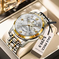 POEDAGAR Luxury Business Watches for Men Date Week Stainless Steel Quartz Man Watch Waterproof Luminous Fashion Men's Wristwatch