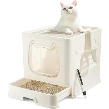 Covered Top Entry Cat Litter Box 1