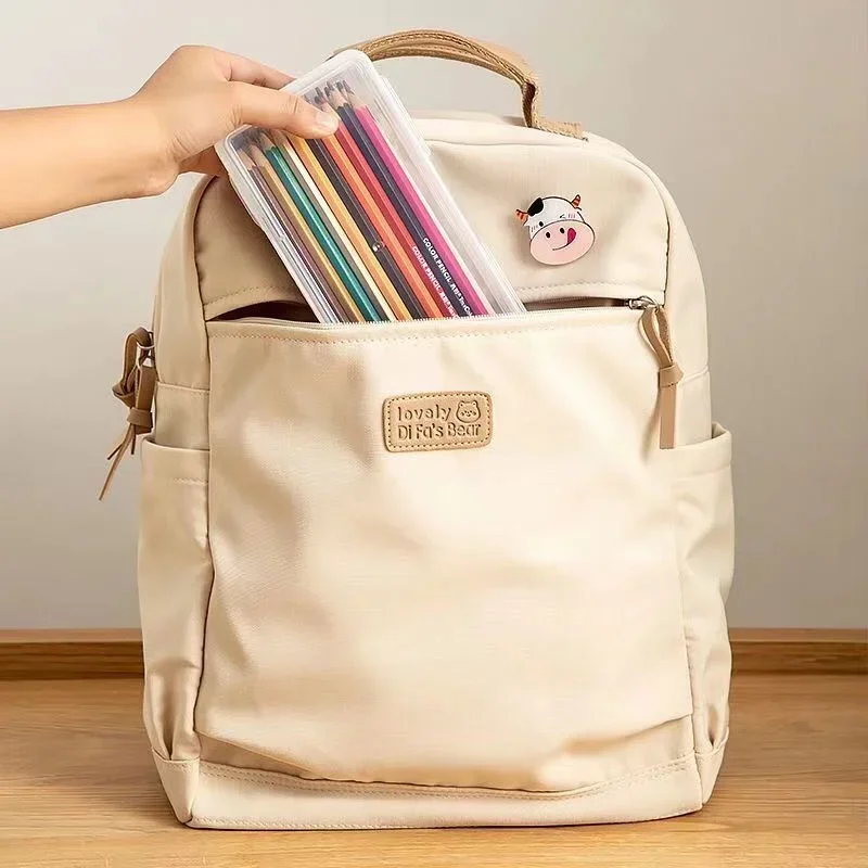 Kawaii Transparent Pencil Case Double Layer Multifunction Kids Pen Stationery Box Office School Large Capacity Storage Organizer