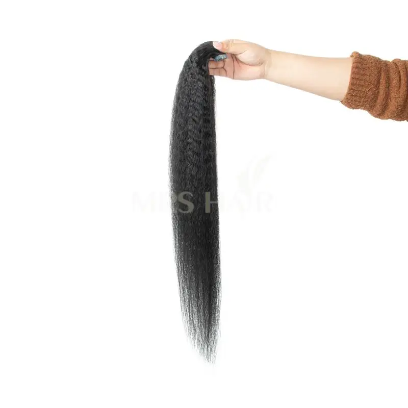 26 28 30inch Kinky Straight Tape in Hair Extensions Human Hair Cuticle Remy Yaki Tape ins Natural Extensions 20pcs/pack