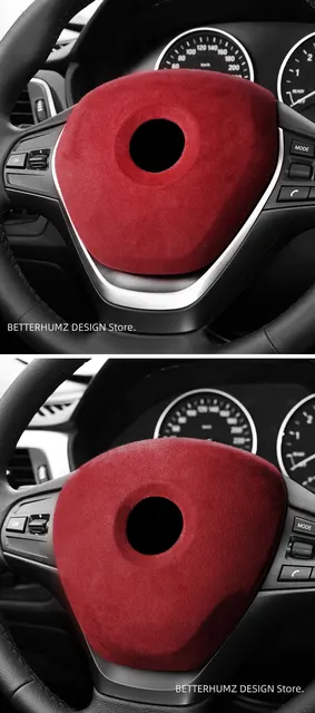 ALCANTARA Wrap Car Steering Wheel Airbag ABS Cover For Ford