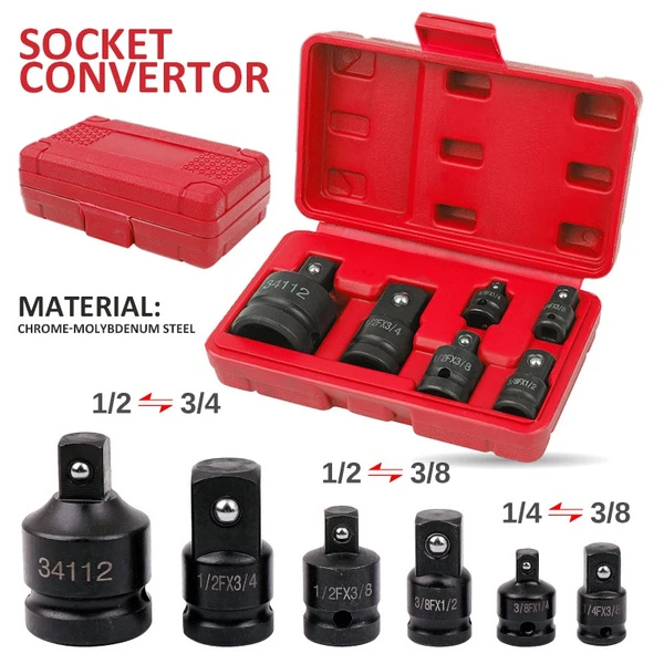 Socket Air Drive Adaptor 3/8 Impact Craftsman Reducer 1/2 Spanner Reducer  Set Convertor To 1/4 3/8 Wrench To Keys Ratchet - AliExpress