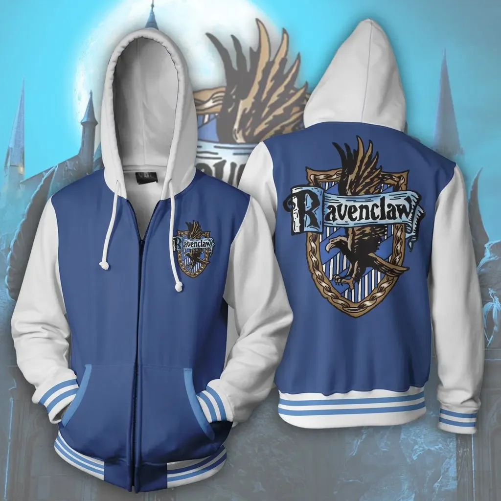 Hot Sale Harries 3D Print Sweatshirt Cardigan Hooded Sports Animals Potters for Unisex Long-sleeved Zipper Hoodie Jacket