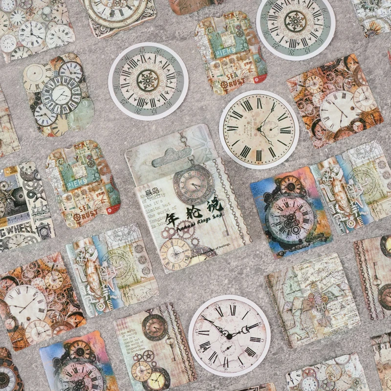 

46Pcs/Set Vintage Style Collage Stationery Stickers Aesthetic Sketchbook Decor Planner Hand Account Material Art Sealing Sticker