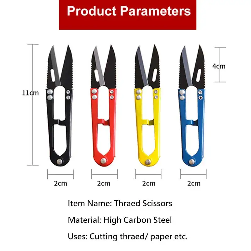Sewing Scissors 1Pc Thread Scissors U Shape Sewing Cutter Embroidery Craft Tailor Scissors For Line Fabric Thread Sew Yarn Cutting Supplies