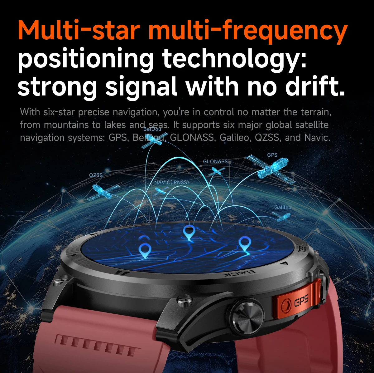 Novo Smartwatch Militar 2026 com bateria de 530mAh, GPS, resistência à água 3ATM, mais de 100 modos esportivos, Bluetooth e chamadas inteligentes._voghion.com