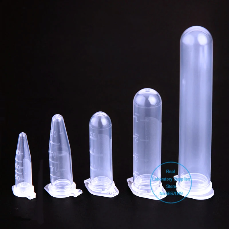 100/200/500/1000pcs Lab PCR / EP Plastic Centrifuge Tube with Joint Cap 0.1/0.2/0.5/1.5/2/5/7/10/15ml