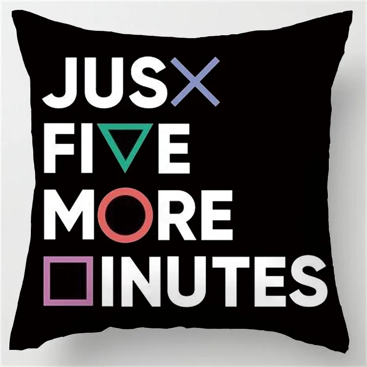 

Black Art Design Play station Buttons Throw Pillow Case Novelty Gaming Decorative Cushion Cover Cool Game Gamer Gifts Home Decor