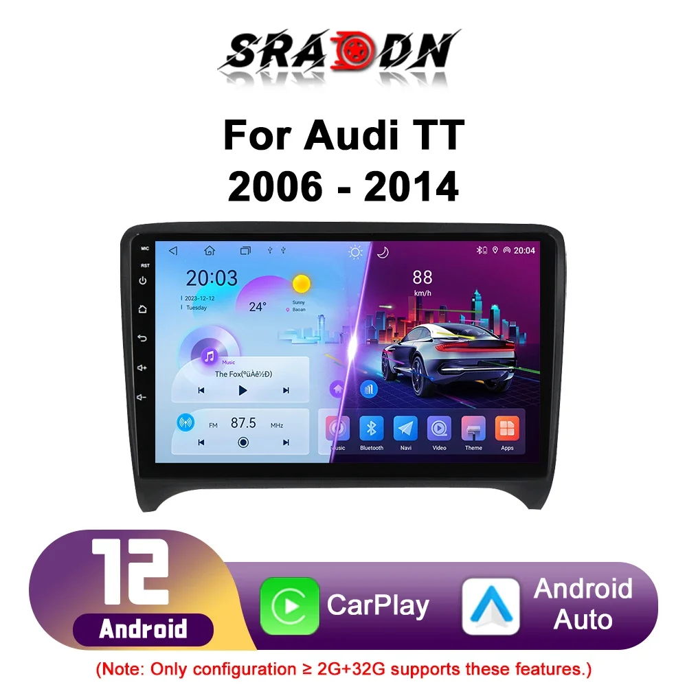 Autoradio GPS Android 10.0 <br/> AUDI TT MK2 (2006-2014)
