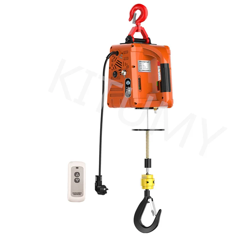 500KG 220V Load Portable Electric Winch Traction Hoist Manual/Remote Control/Wire Control Electric Hoist  Hoist Lifting Tool