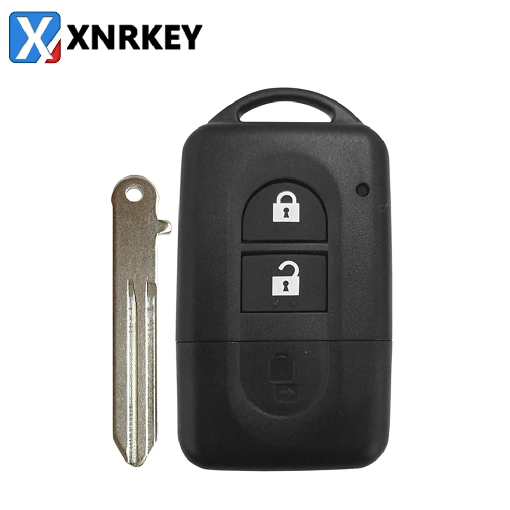 XNRKEY 2 Button Remote Car key Shell Fob for Nissan Micra X-trail Qashqai Juke Duke Pathfinder Key Case Cover with Uncut Blade