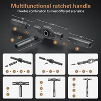 Jeu de tournevis à clé à cliquet polyvalente 24 en 1, embouts magnétiques, ensemble d'outils de bricolage, outil de réparation domestique, outils manuels de précision, travail 2