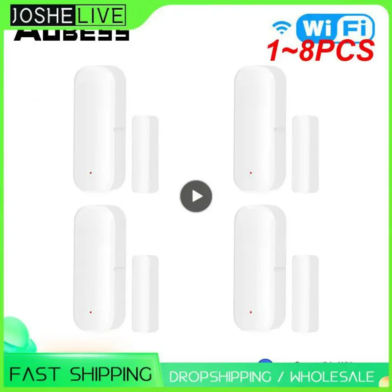 

1~8PCS Tuya Smart WiFi Door Sensor Window Sensor Door Magnetic Alarm Detector Independent Magnetic Sensor Work with Alexa