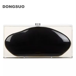 Women Acrylic shell bag cute  Evening Clutch Bag  For Wedding Party small Purses Designer Handbags  green rose lemon color 2024