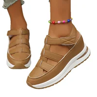 Sandales pour femmes été 2025 nouvelles sandales compensées à semelles épaisses sandales de gladiateur creuses pour femmes chaussures d'été à semelles épaisses pour femmes 5