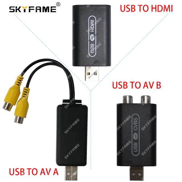 SKYFAME Car Android USB AV Box HDMI Adapter USB To RCA Avout Cable